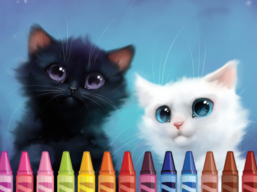 4GameGround - Kittens Coloring online Arcade game