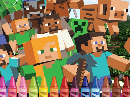 4GameGround - Minecraft Coloring online Arcade game