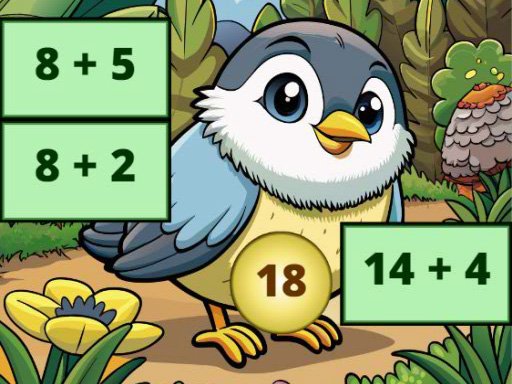 Addition: Bird Image Uncover online Puzzle game