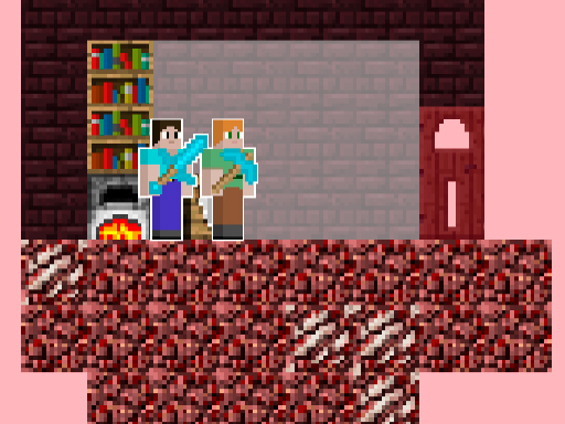 Alex and Steve Nether online Arcade game