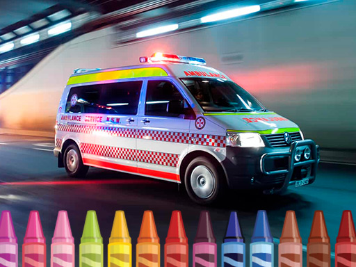 Ambulance Coloring online Puzzle game