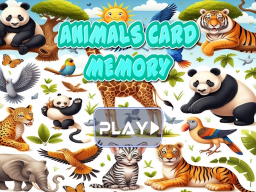 Animal cards memory online Puzzle game