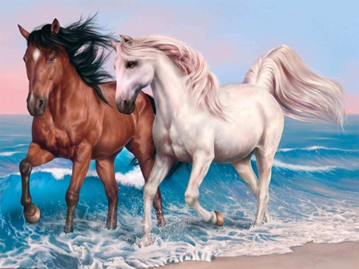 Animals Jigsaw Puzzle - Horses online Puzzle game