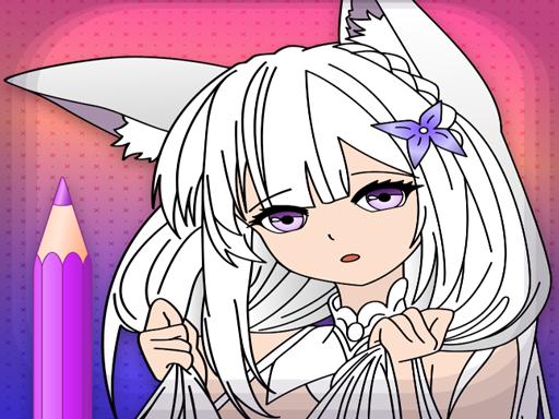Animated Glitter Coloring Book - Anime Manga online Girls game
