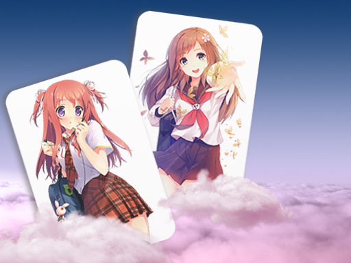 Anime Girl Card Match online Puzzle game