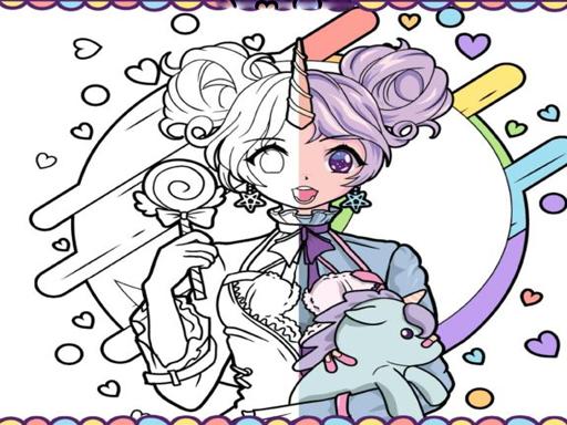 Anime Girls Coloring Book: Pop Manga Coloring online Clicker game