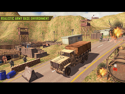 Army Car Truck Transport Game online Adventure game