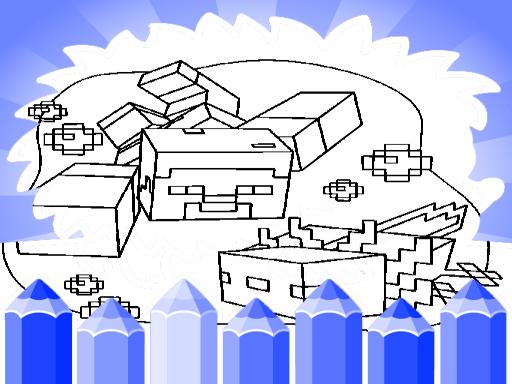 Axolotl Minecraft Coloring Pages online Puzzle game
