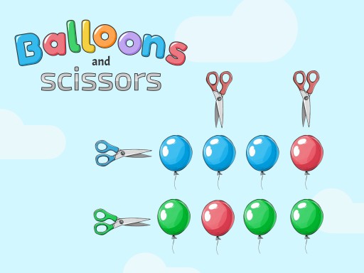 Balloons and scissors online Hypercasual game