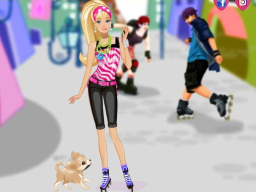 Barbie on roller skates online Hypercasual game