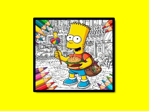 BTS Simpsons Coloring Book online Puzzle game