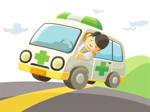 Cartoon Ambulance Slide online Puzzle game