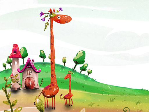 Cartoon Giraffe Puzzle online Puzzle game