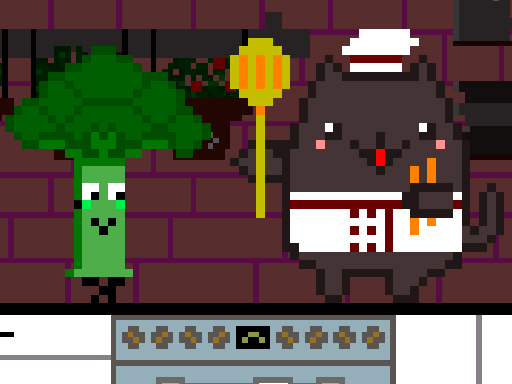 Cat Chef and Broccoli online game