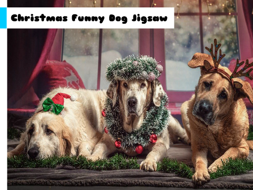 Christmas Funny Dog Jigsaw online game