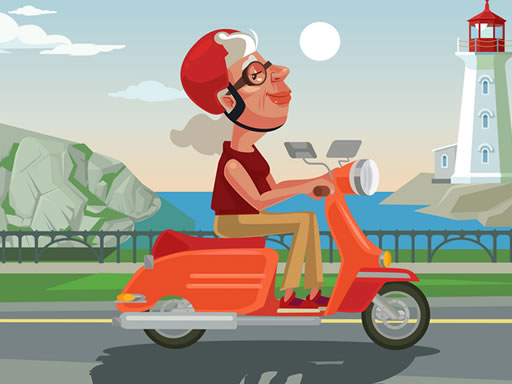 City Scooter Ride Coloring online game