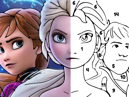 Color By Number With Frozen II online Girls game