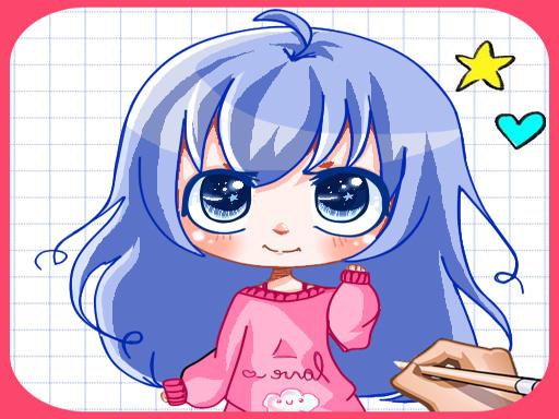 coloring book anime girls and boys - Play Game online Girls game
