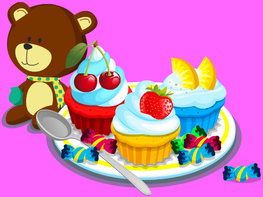 Cooking Colorful Cupcakes online Girls game