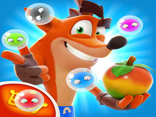 Crash Bandicoot And Frog Super Shooter Bubbles online Puzzle game