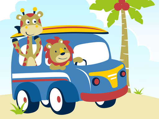 Cute Animals With Cars Difference online game