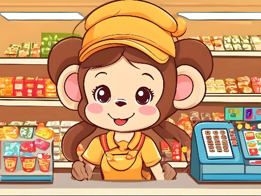 Cute Monkey Mart online Hypercasual game
