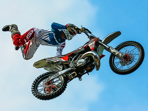 Dirt Bike Stunts Puzzle online Puzzle game