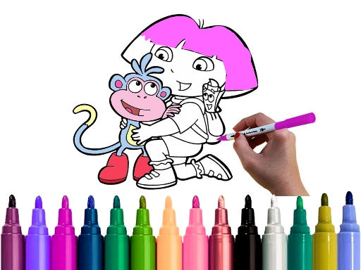 Dora Coloring Fun Time online game
