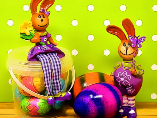 Easter Bunnies Puzzle online Puzzle game