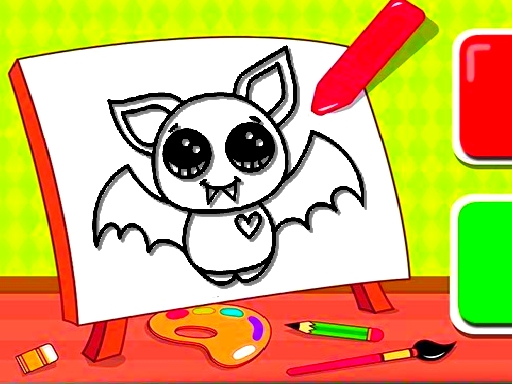 Easy Kids Coloring Bat online game