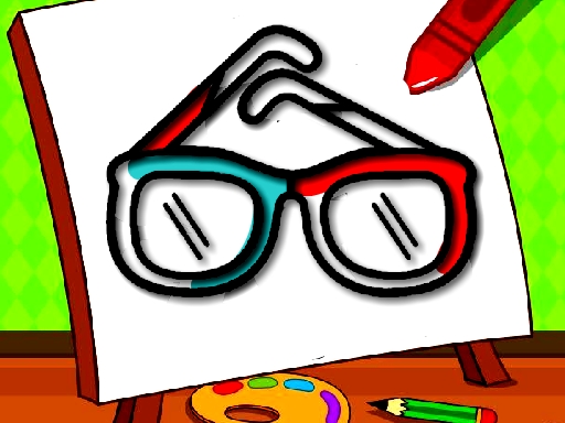 Easy Kids Coloring Glasses online Girls game