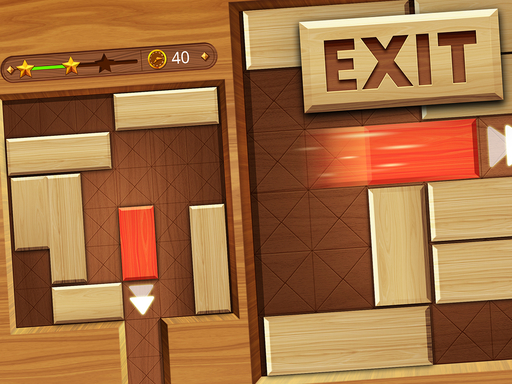 EXIT : unblock red wood block online game