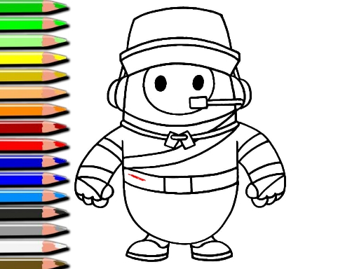 Fall Guys Halloween Coloring Bok online game