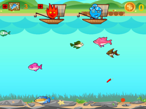 Fireboy And Watergirl Go Fishing online Sports game