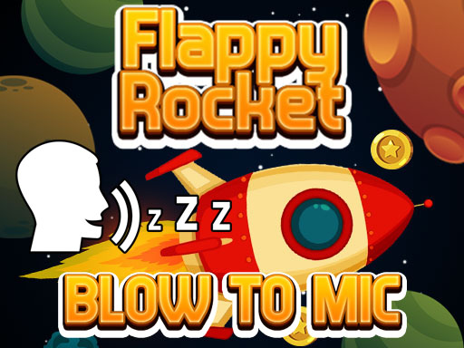 Flappy Rocket Playing with Blowing to Mic online Arcade game