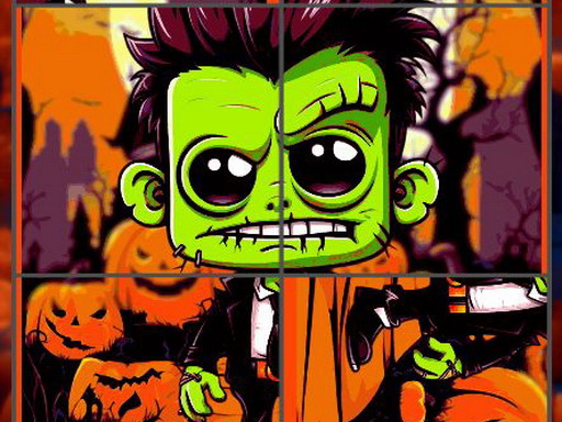 Franky & Vampire Halloween Puzzle online game