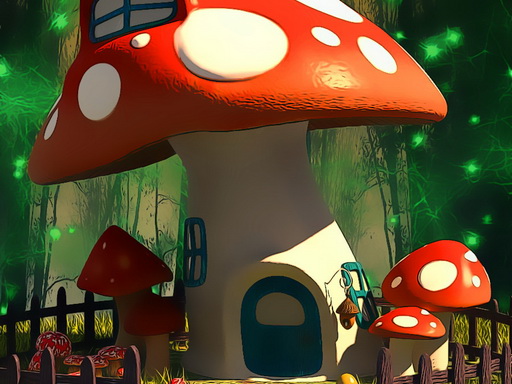 Funny Mushroom Houses Jigsaw online game
