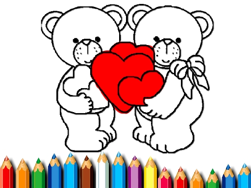 Happy Valentines Day Coloring online Girls game