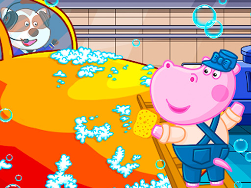 Hippo Car Service Station online game