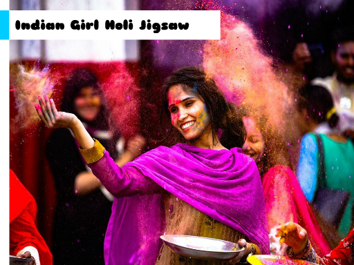 Indian Girl Holi Jigsaw online game