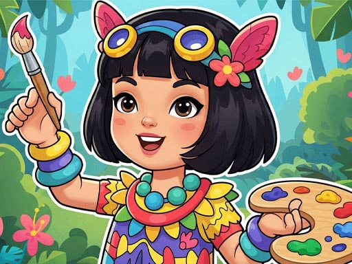 Jungle Girl: Coloring Pages online game
