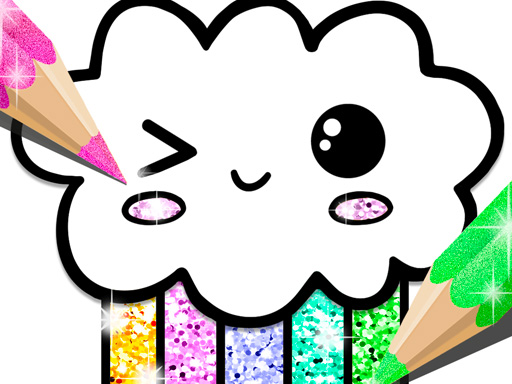 Kawaii Coloring Book Glitter online Girls game