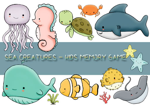 Kids Memory Sea Creatures online game