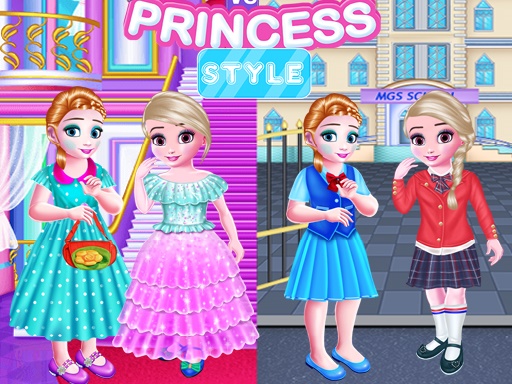 Little Girls School vs PrincessStyle online Girls game