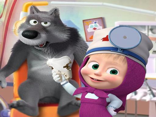 Masha and the Bear- Free Dentist Hospital Surgery online game