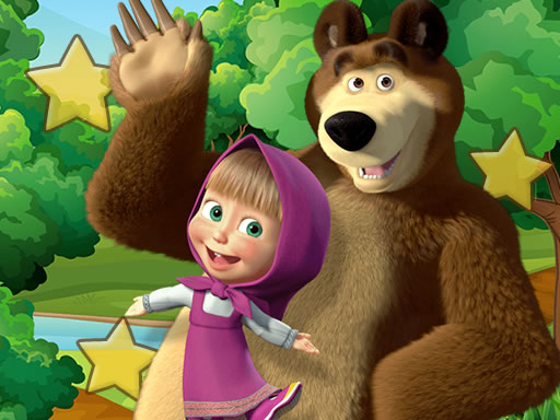Masha and the Bear Hidden Stars online Puzzle game