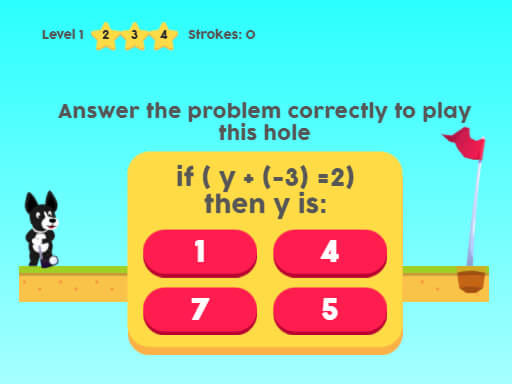MathPup Golf 4 Algebra online game
