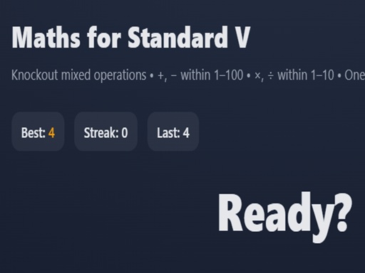 Maths for Standard V online game