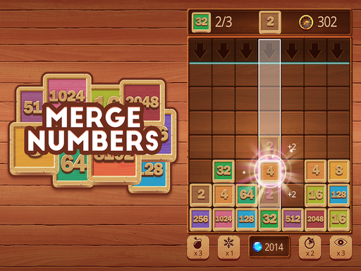 Merge Numbers : Wooden edition online game