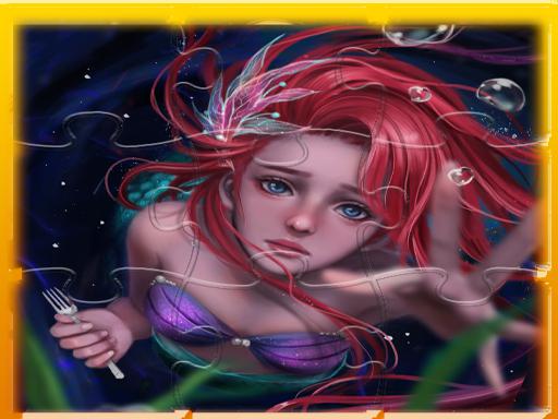 Mermaid Ariel Princess Match 3 Puzzle online Puzzle game